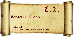 Bentsik Kleon névjegykártya